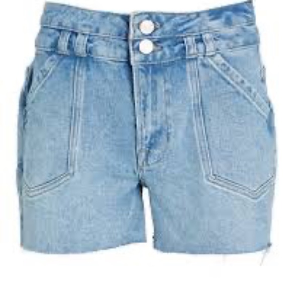 FCAE FRAME Double Button High Waist Cutoff Denim Shorts in Caye - Picture 4 of 5